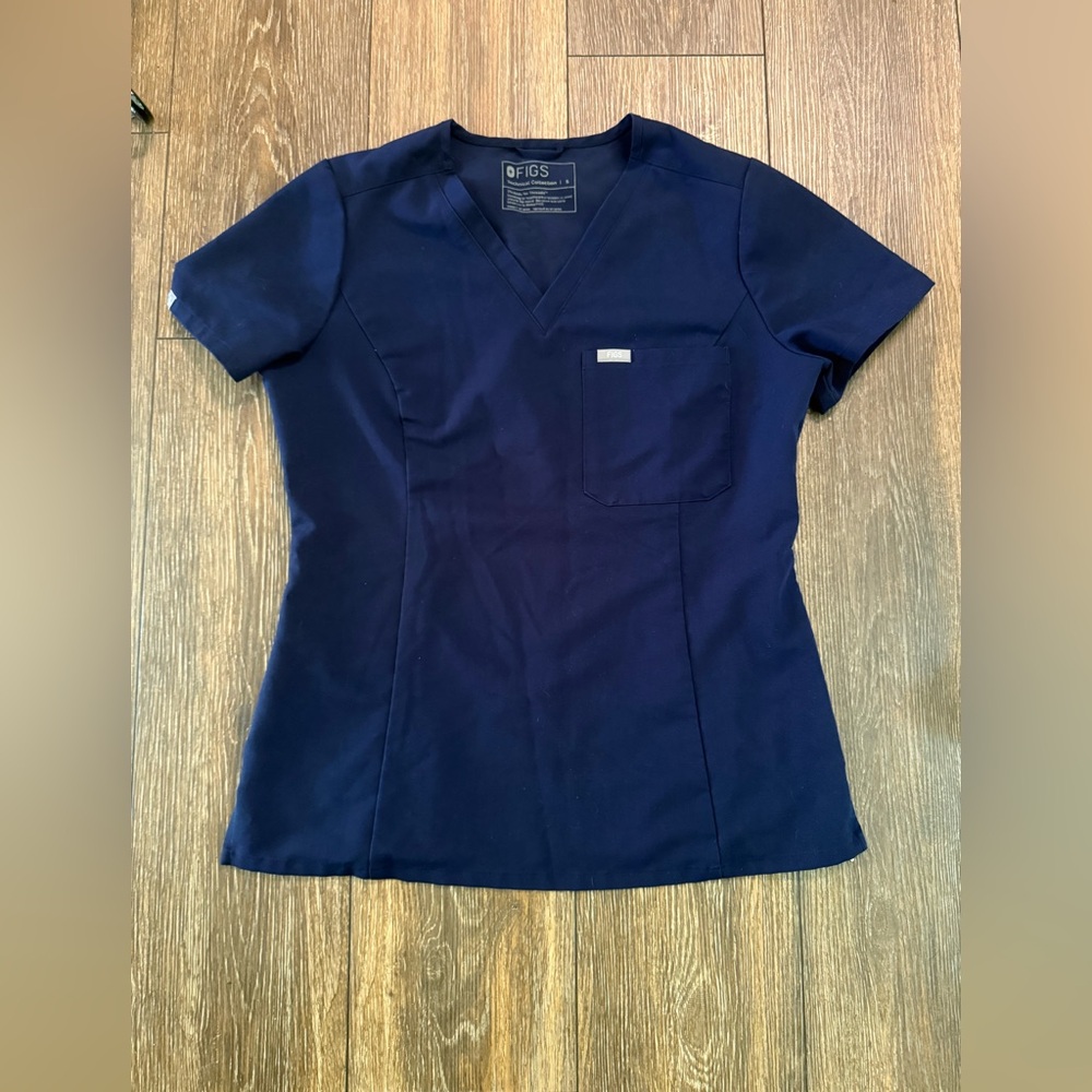Figs Navy Blue Catarina One-Pocket Scrub Top
